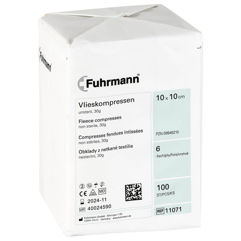 Vlieskompressen unsteril 10x10 cm 6lagig