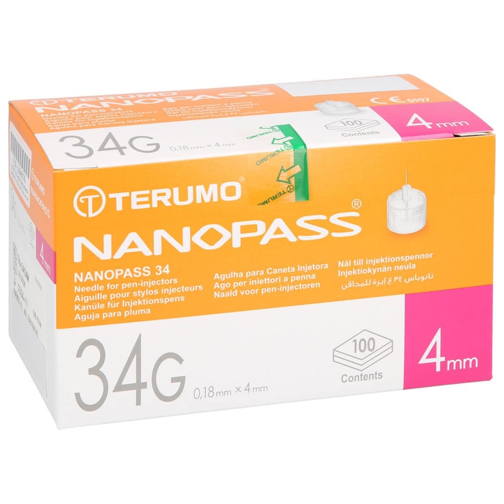 Nanopass 34 Pen Kanüle 34G 0.18x4mm