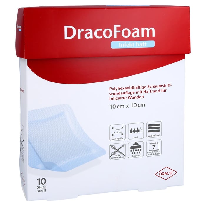 Dracofoam Infekt haft Schaumst.Wundauf.10x10 cm