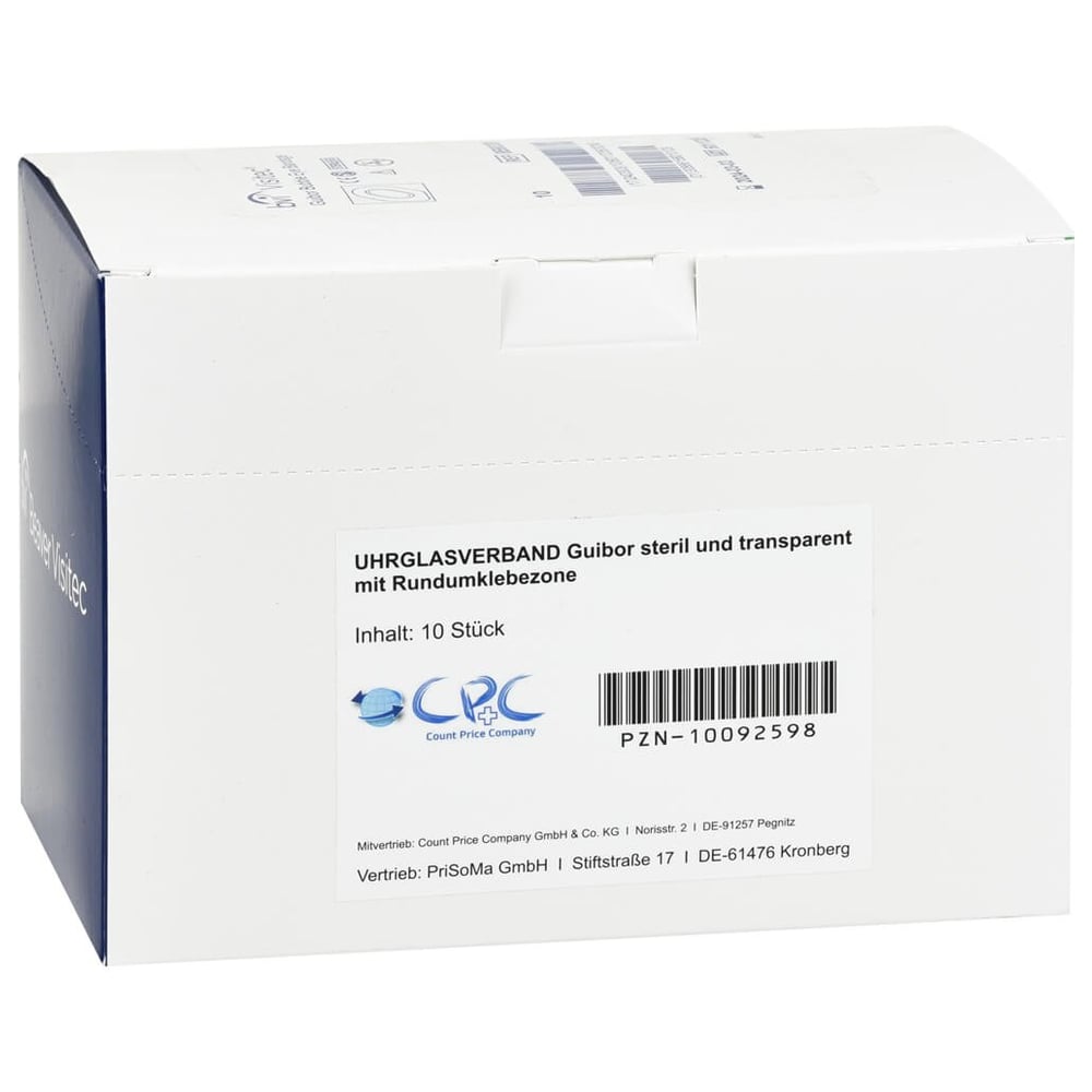 Uhrglasverband steril transparent m.Rundumkleb.