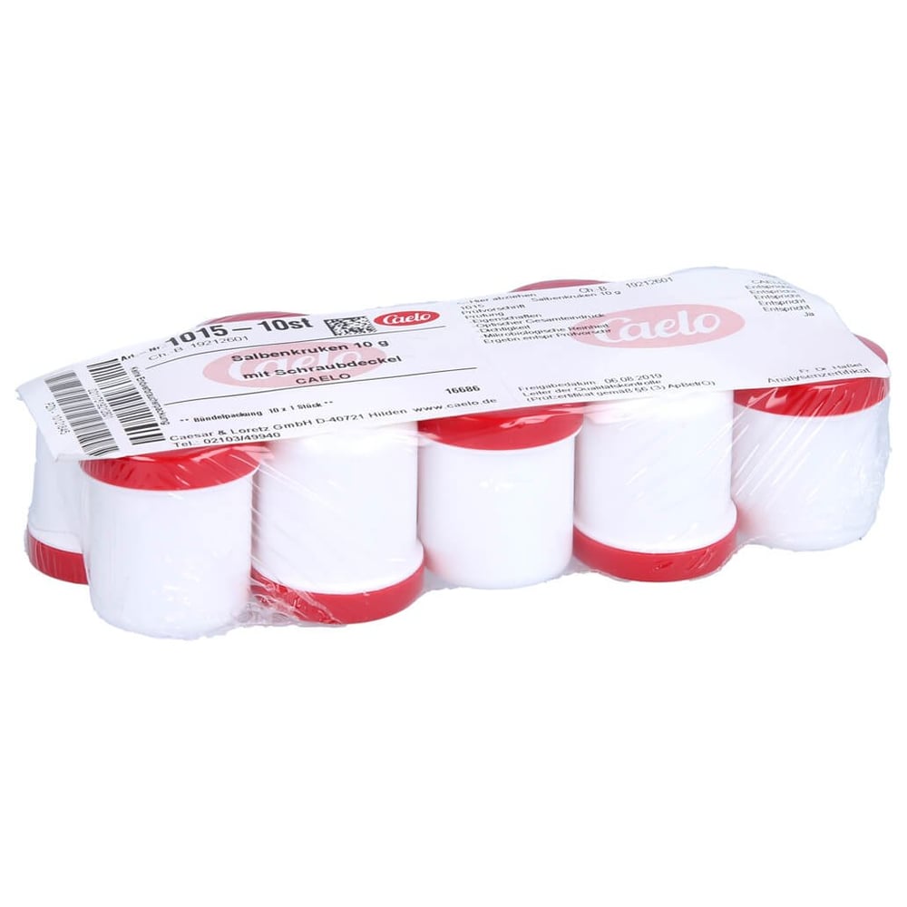 Salbenkruke Weiss 10gr Rot