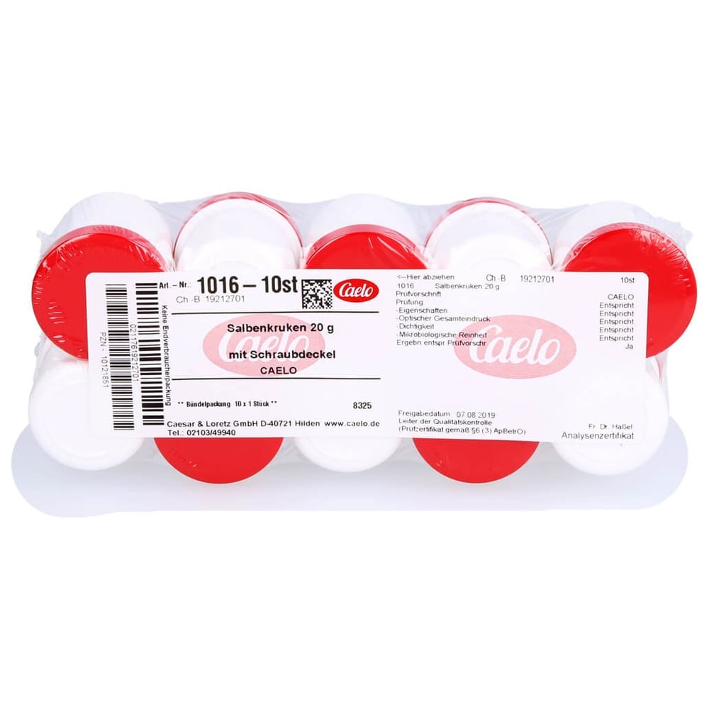 Salbenkruke Weiss 20gr Rot