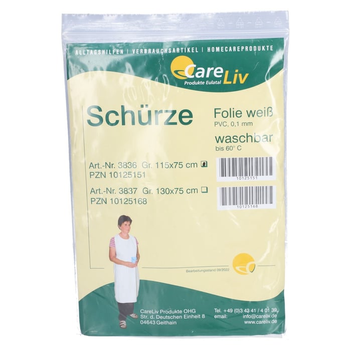 Schuerze Folie Weiss115x75