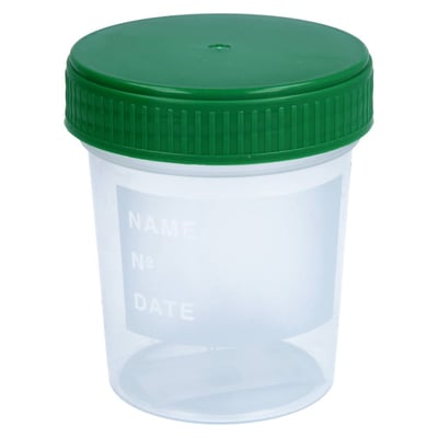 Urinbecher beschr. 120 ml gradu. Schraubdeckel