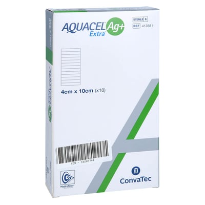 Aquacel Ag+ Extra 4x10 cm Kompressen