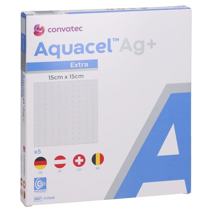 Aquacel Ag+ Extra 15x15 cm Kompressen