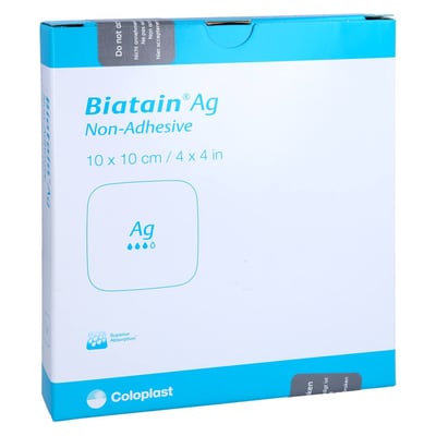 Biatain Ag Schaumverband 10x10 cm nicht haftend C P C medical