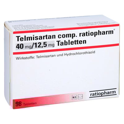 Telmisartan comp. ratiopharm 40 mg/12,5 mg