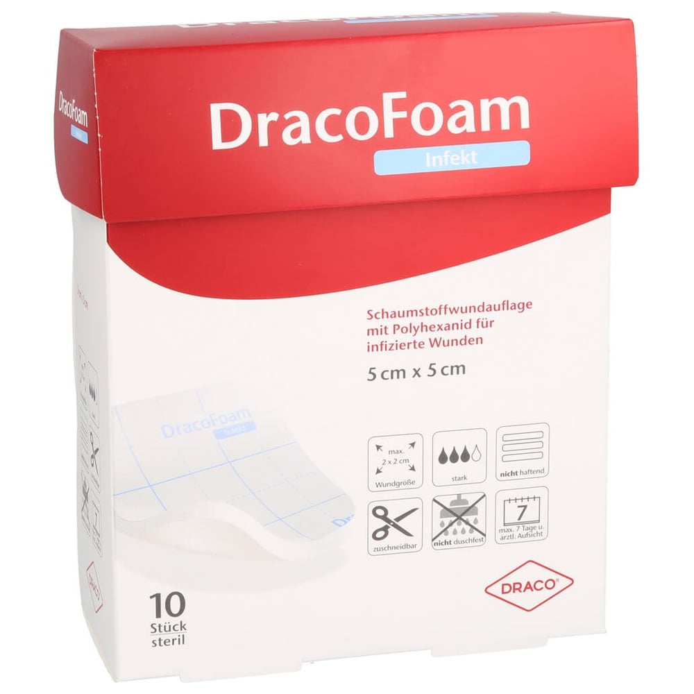 Dracofoam Infekt Schaumst.Wundauf.5x5 cm