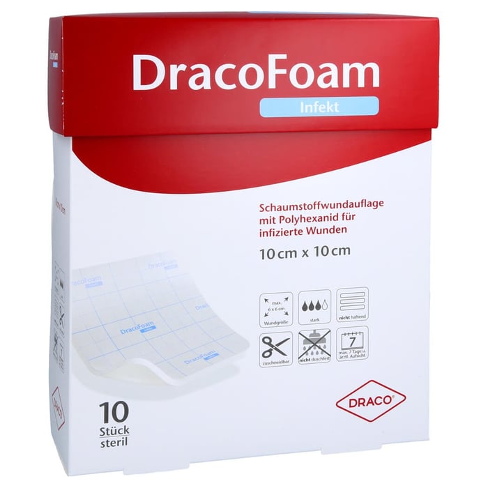 Dracofoam Infekt Schaumst.Wundauf.10x10 cm