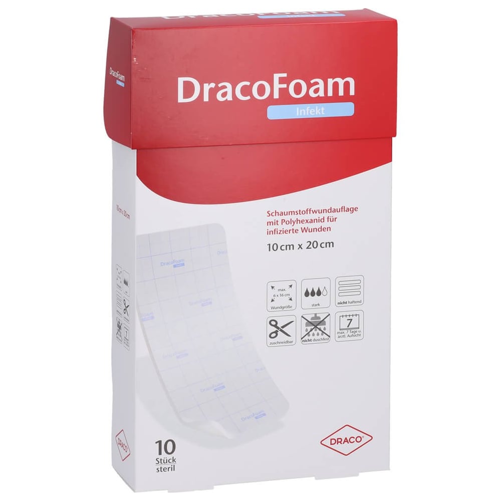 Dracofoam Infekt Schaumst.Wundauf.10x20 cm