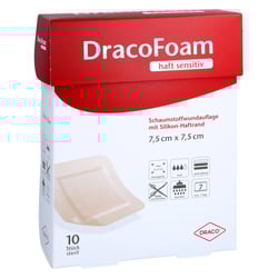 Dracofoam Haft sensitiv Schaumst.Wund.7,5x7,5 cm