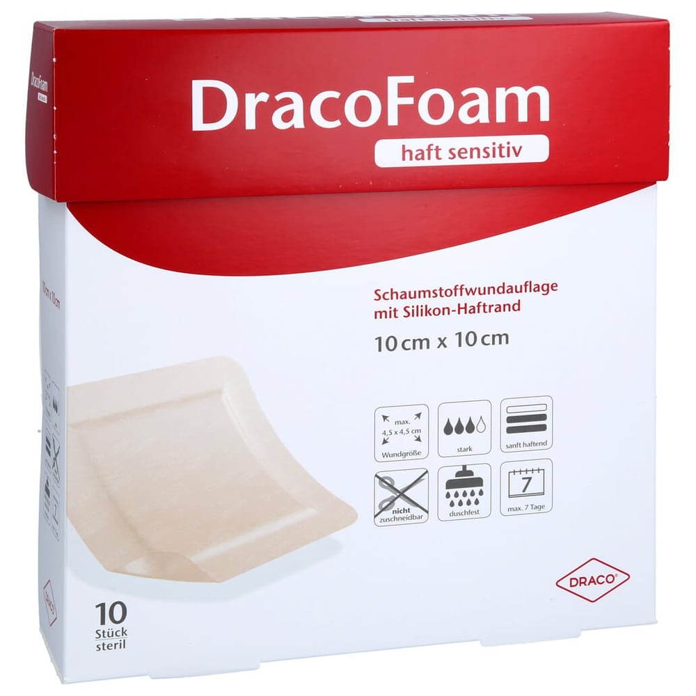 Dracofoam Haft sensitiv Schaumst.Wund.10x10 cm