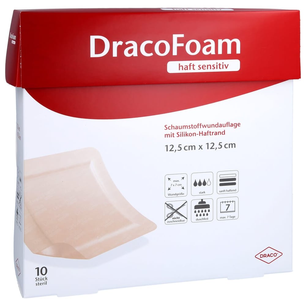 Dracofoam Haft sensitiv Schaumst.Wund.12,5x12,5 cm