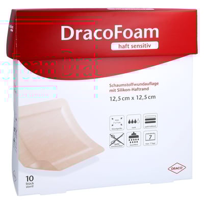 Dracofoam Haft sensitiv Schaumst.Wund.12,5x12,5 cm