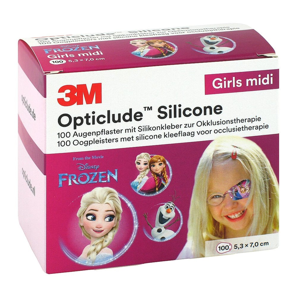 Opticlude 3M Silicone Disney Girls Midi 5.3x7cm