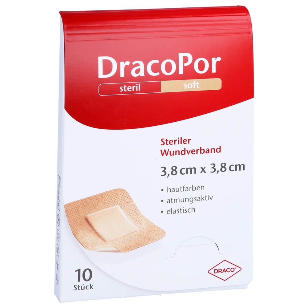 Dracopor Wundverband 3,8x3,8 cm steril hautfarben