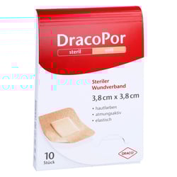 Dracopor Wundverband 3,8x3,8 cm steril hautfarben