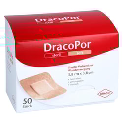 Dracopor Wundverband 3,8x3,8 cm steril hautfarben