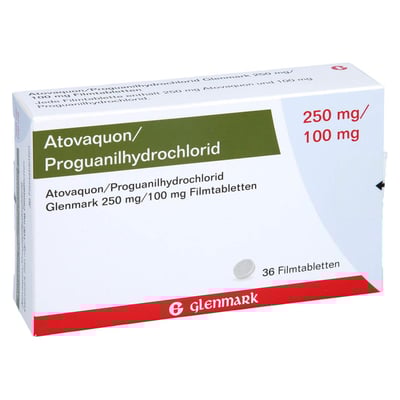 Atovaquon/Proguanilhydrochlorid Glenmark 250 mg/100 mg