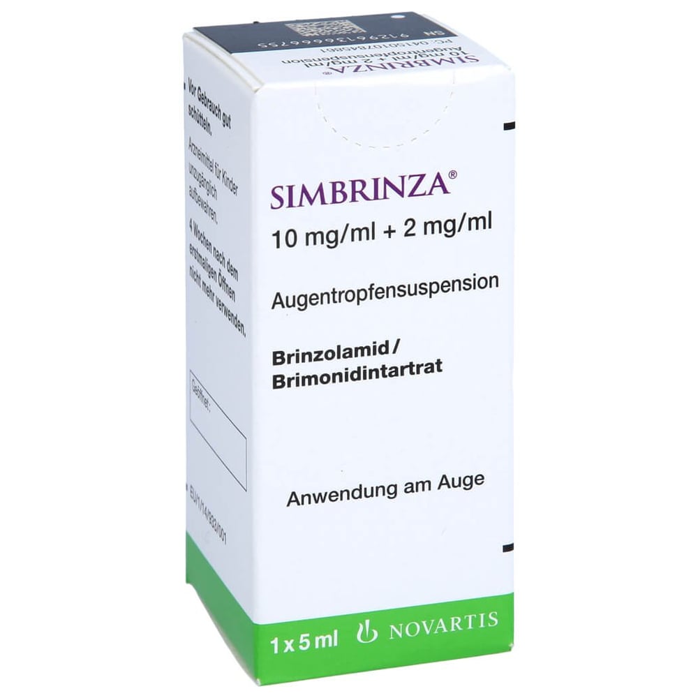 Simbrinza 10mg/ml + 2mg/ml Augentropfensuspension