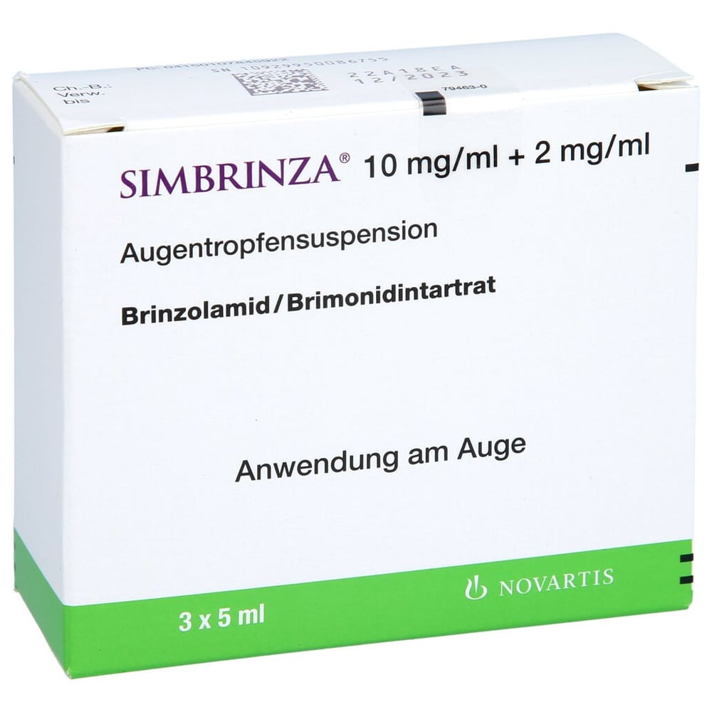 Simbrinza 10mg/ml + 2mg/ml Augentropfensuspension