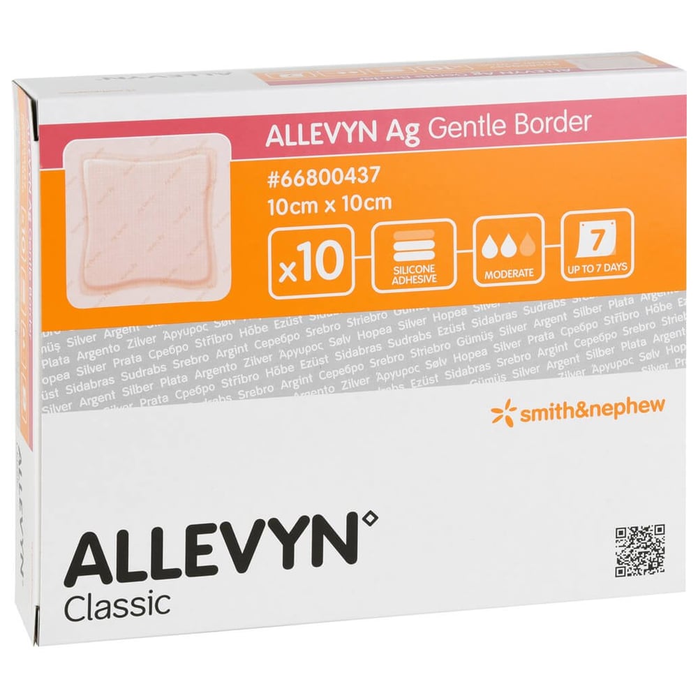 Allevyn Ag Gentle Border 10x10 cm Wundverband