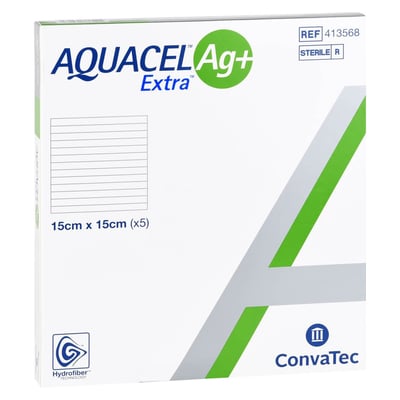 Aquacel Ag+ Extra 15x15 cm Kompressen