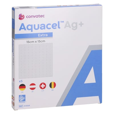 Aquacel Ag+ Extra 15x15 cm Kompressen