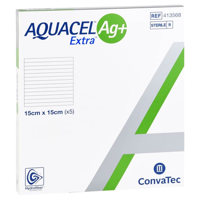 Aquacel Ag+ Extra 15x15 cm Kompressen