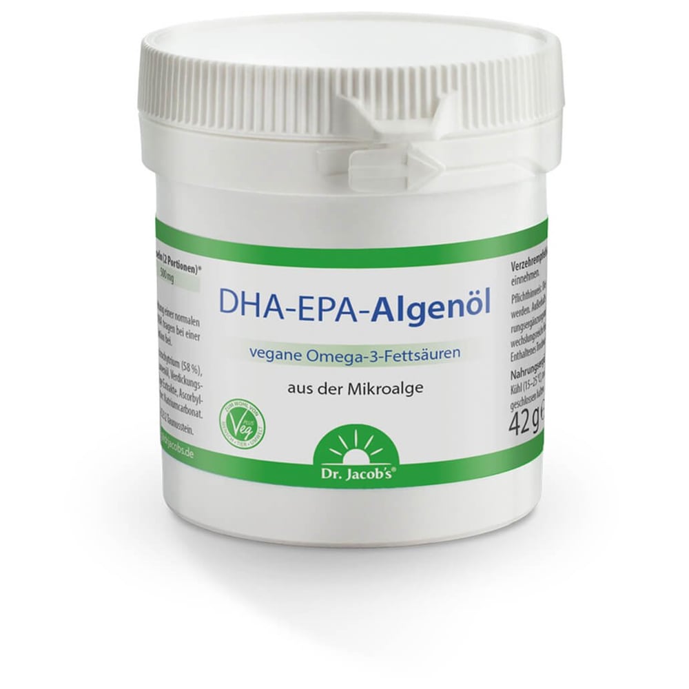 Dr. Jacob's DHA-EPA-Algenöl Kapseln Omega-3-Fettsäuren vegan