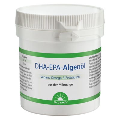 Dr. Jacob's DHA-EPA-Algenöl Kapseln Omega-3-Fettsäuren vegan Produktbild 1