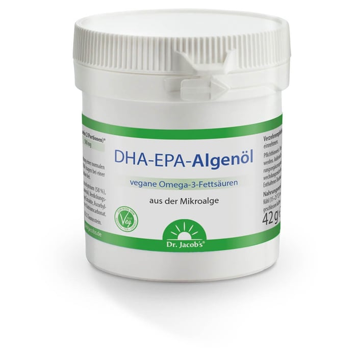 Dr. Jacob's DHA-EPA-Algenöl Kapseln Omega-3-Fettsäuren vegan