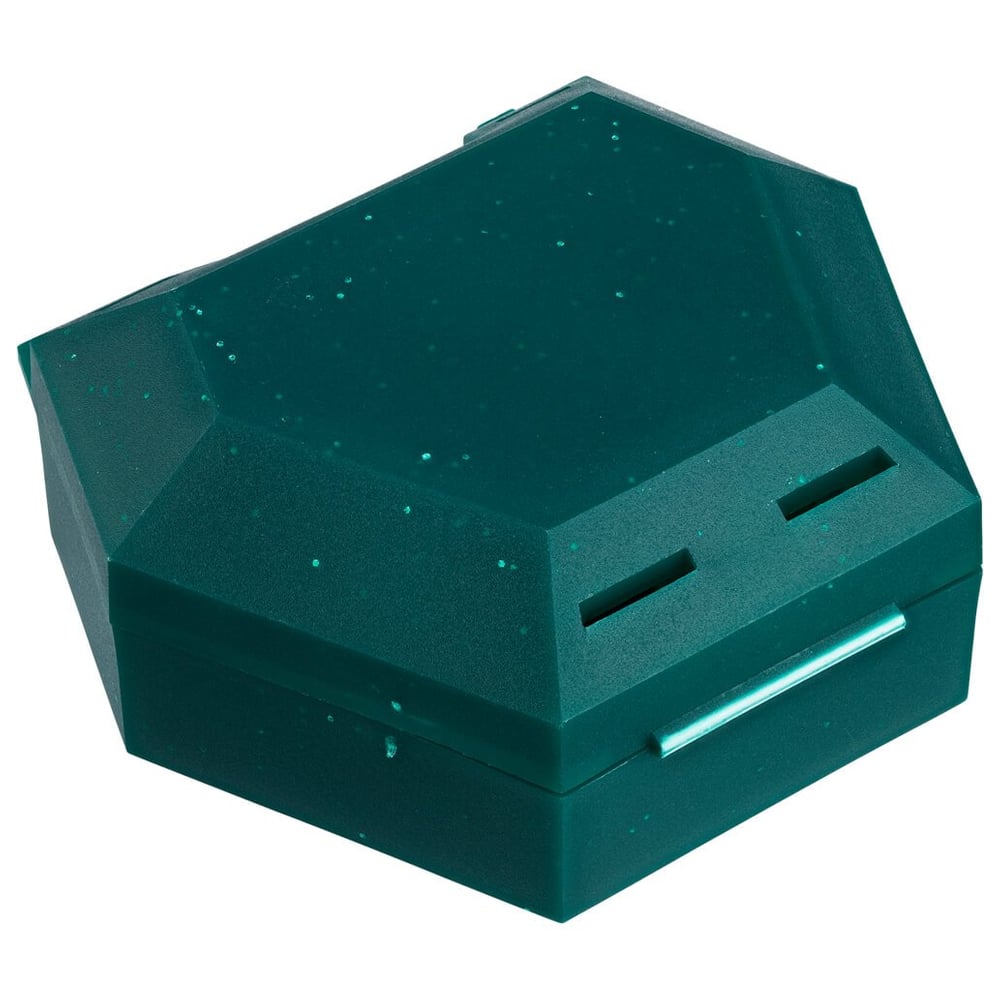 Zahnspangenbox mit Kordel Farbe Grün mit Glitzer