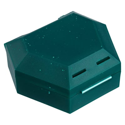 Zahnspangenbox mit Kordel Farbe Grün mit Glitzer