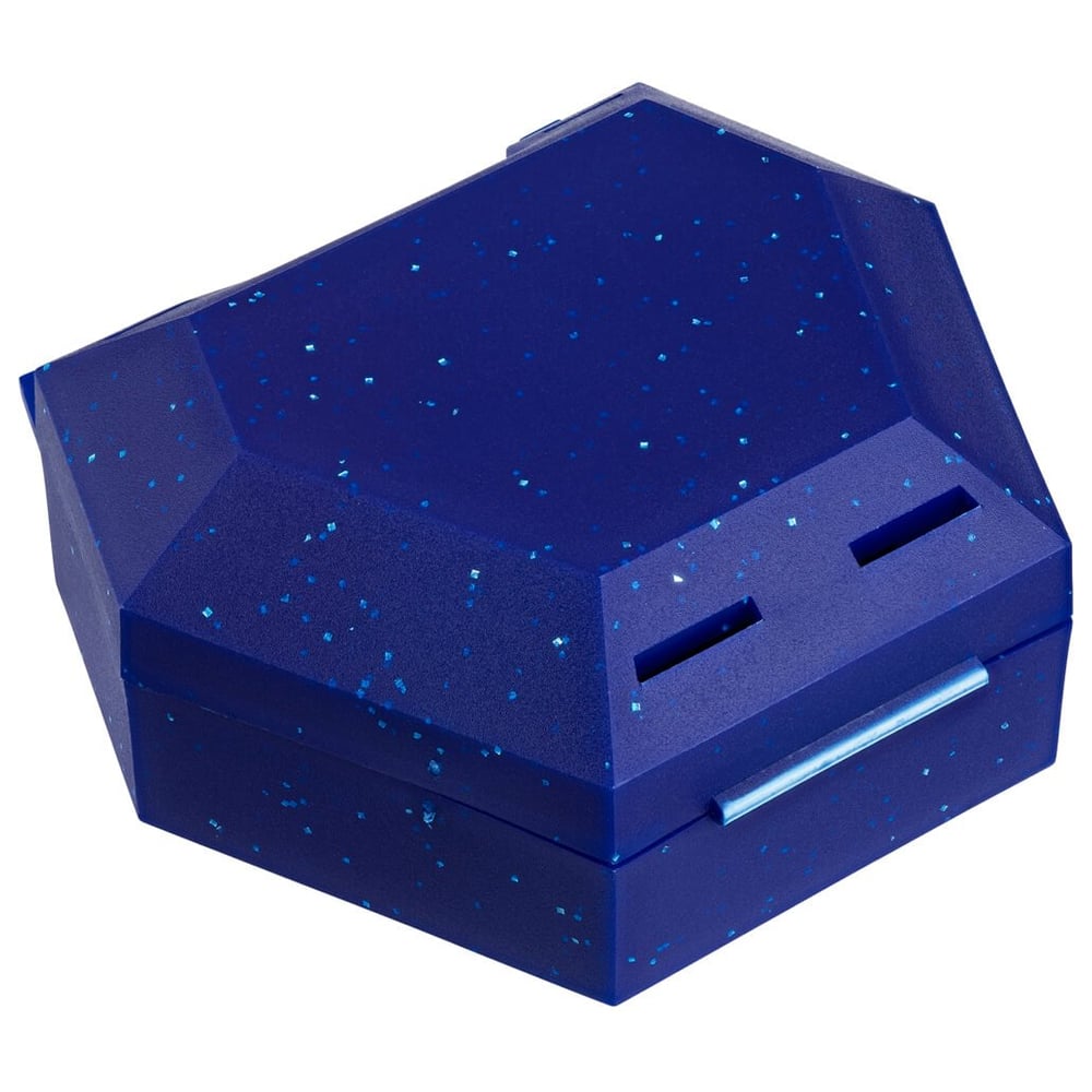 Zahnspangenbox mit Kordel Farbe Blau mit Glitzer
