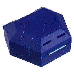 Zahnspangenbox mit Kordel Farbe Blau mit Glitzer