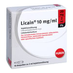 Licain 1 % 10 mg/ml Injektion Lösung 20 mg/2 ml Glasampullen Produktbild 1