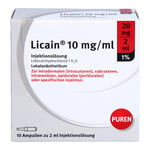 Licain 1 % 10 mg/ml Injektion Lösung 20 mg/2 ml Glasampullen Produktbild 2
