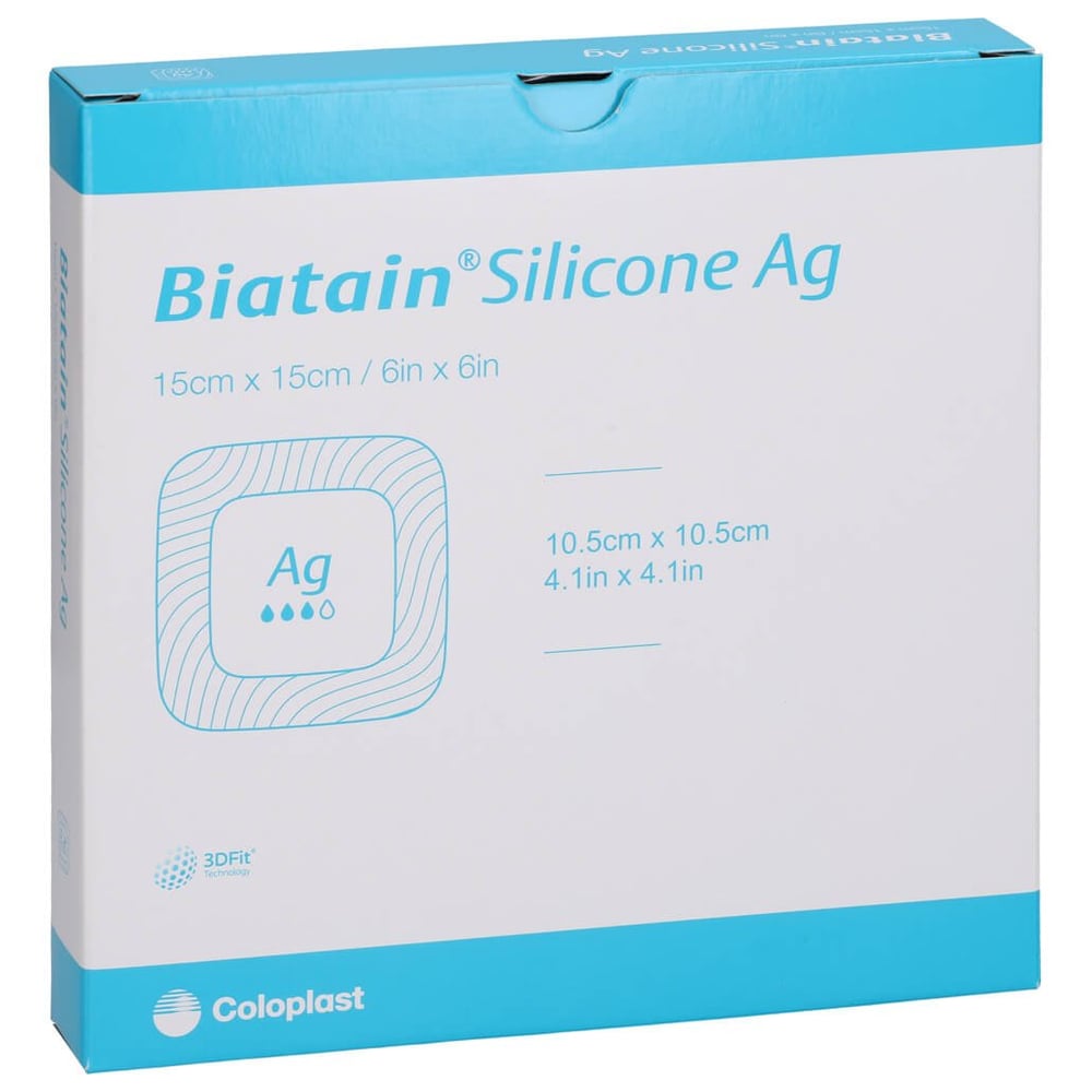 Biatain Silicone Ag Schaumverband 15x15cm