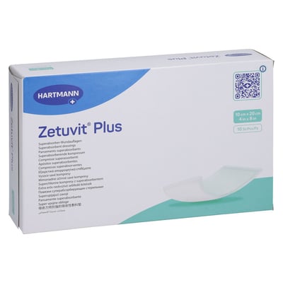Zetuvit Plus extrastarke Saugkompr.steril 10x20 cm