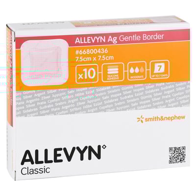 Allevyn Ag Gentle Border 7,5x7,5 cm Wundverband