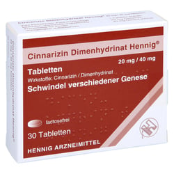Cinnarizin Dimenhydrinat Hennig 20 mg/40 mg Tabletten