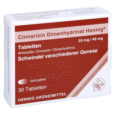 Cinnarizin Dimenhydrinat Hennig 20 mg/40 mg Tabletten Produktbild 1