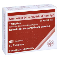 Cinnarizin Dimenhydrinat Hennig 20 mg/40 mg Tabletten