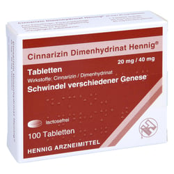 Cinnarizin Dimenhydrinat Hennig 20 mg/40 mg Tabletten