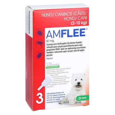 Amflee 67 mg Spot-on Lösung f.kleine Hunde 2-10 kg
