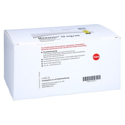 Meaverin 1 % 10 mg/ml Injektion Lösung 50 mg/5 ml Glasamp. Produktbild 1