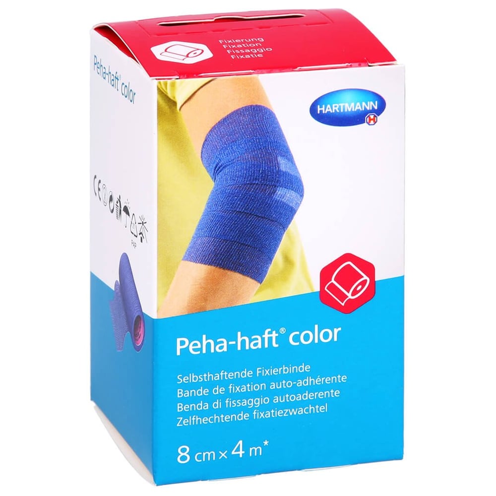 Peha-haft Color Fixierbinde latexfrei 8cmx4m blau