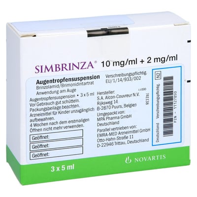 Simbrinza 10 mg/ml + 2 mg/ml Augentropfensusp. Produktbild 1